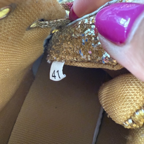 Gold Glitter High-Top Sneakers - Picture 4 of 5
